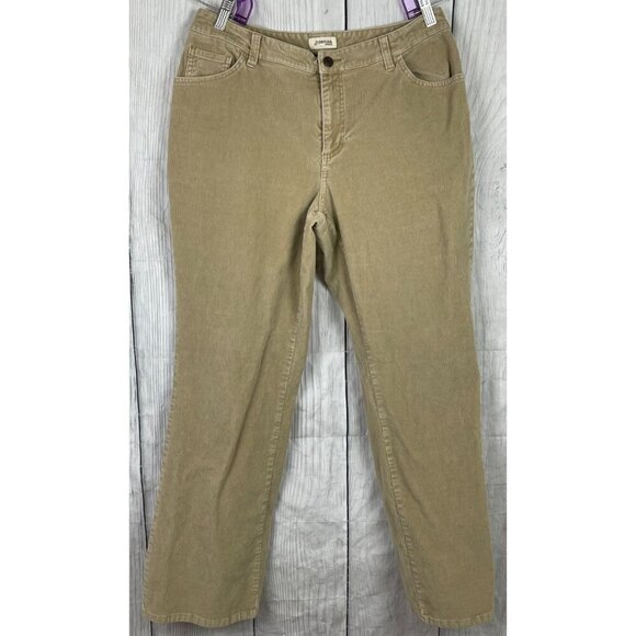 St. John's Bay Pants - St. John's Bay Women's 14 Classic Fit Khaki Corduroy Pants Straight Leg